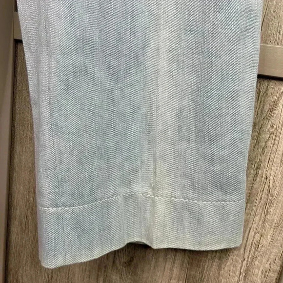 Akris Punto Denim Pants 10 Wide Leg High Rise Light Blue Color Preppy Minimalist - Picture 4 of 11
